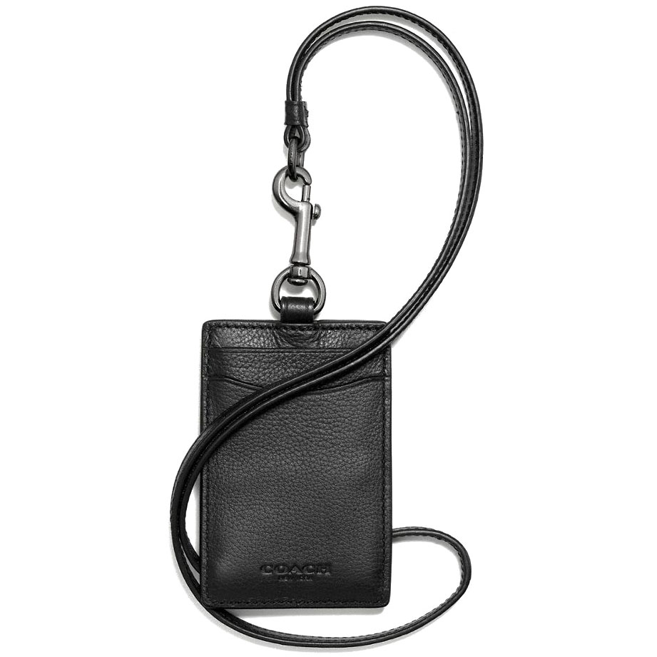  Coach Signature C Brown Black Lanyard, Badge ID Credit Card  Holder 63274 : Office Products